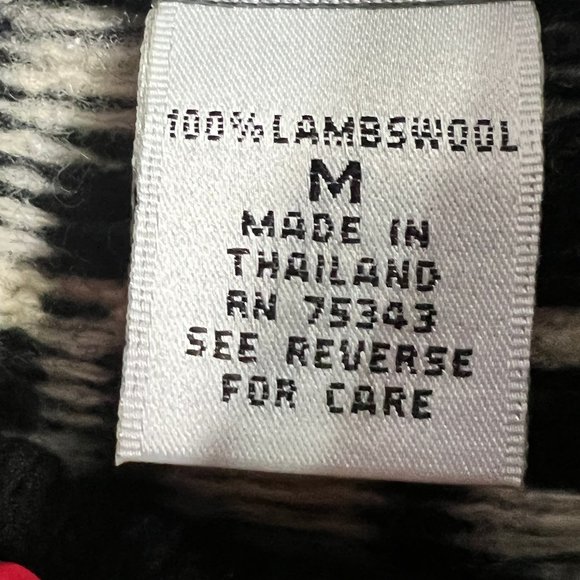 Jillian Jones Black & Cream Houndstooth Mock Neck Lambswool Sweater Size… - Picture 5 of 7